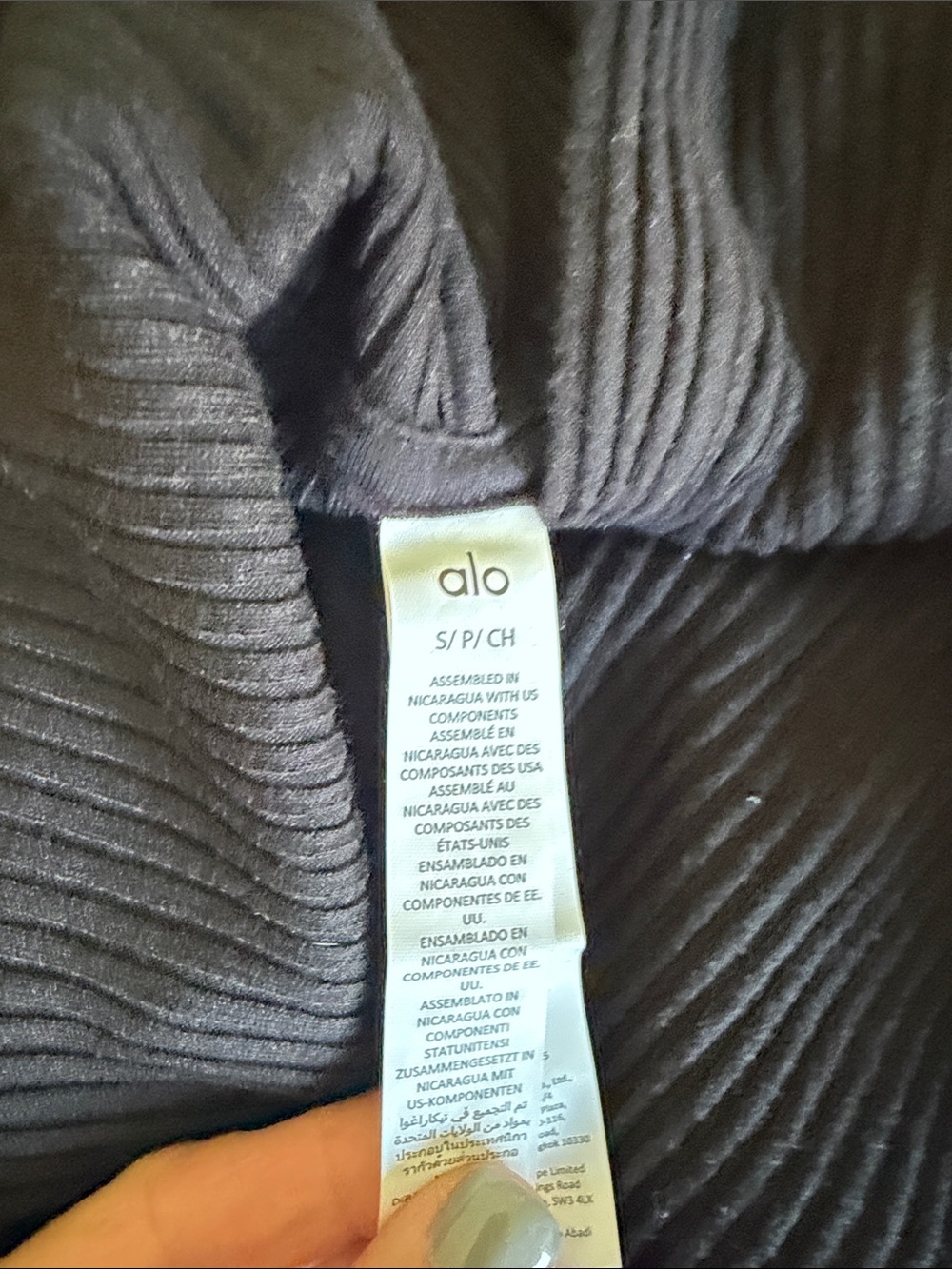 Women’s ALO Yoga Black Ribbed Hoodie & Joggers Set - Picture 6 of 6